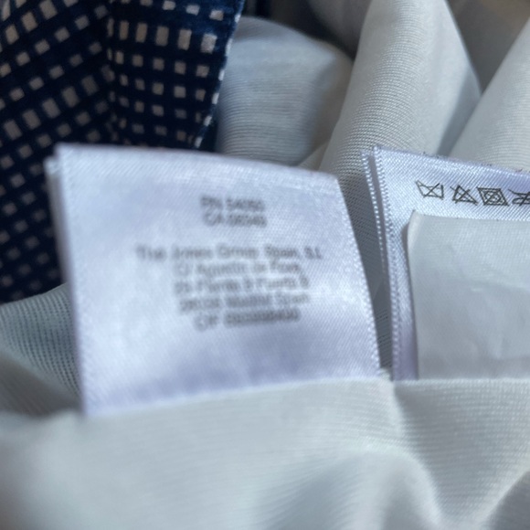 Nine West blue sleeveless check pattern button front pleated cotton dress size14 - Picture 15 of 16